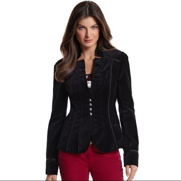 White House Black Market Jackets & Blazers - WHBM Velvet Military Detailed Jacket